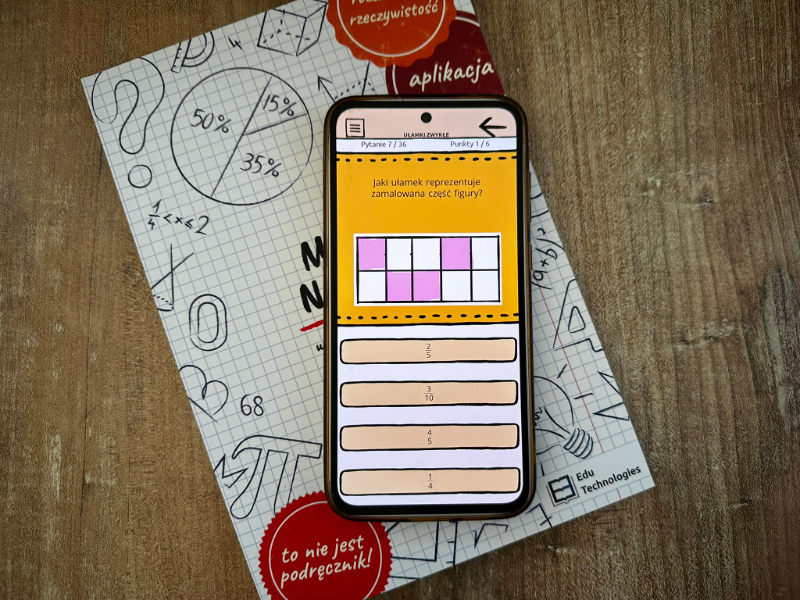 Quiz matematyczny w aplikacji EduTechnologies